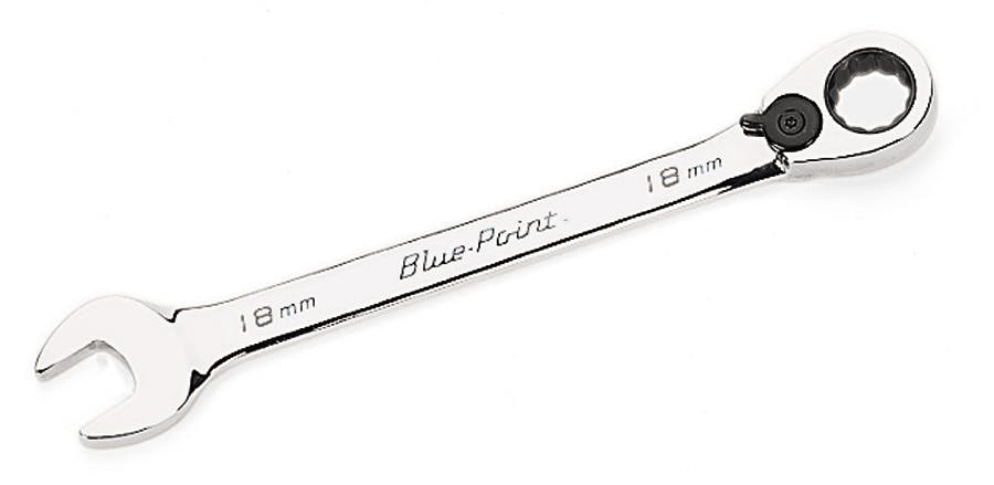 18 mm 12-Point Metric 15° Offset Ratcheting Combination Wrench (Blue-Point®) | BOERM18 18 mm 12-Point Metric 15° Offset Ratcheting Combination Wrench (Blue-Point®) | BOERM18